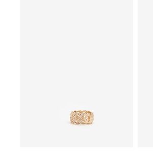 Cubic zirconia chains link ring